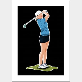 Women's golfer Posters and Art